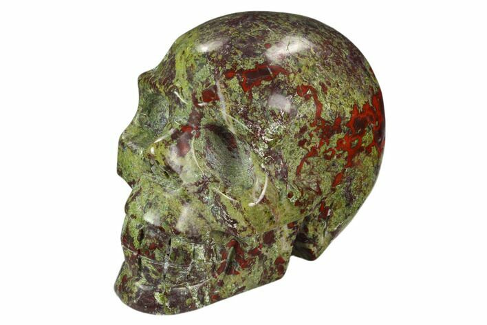 Polished Dragon's Blood Jasper Skull - South Africa #125171